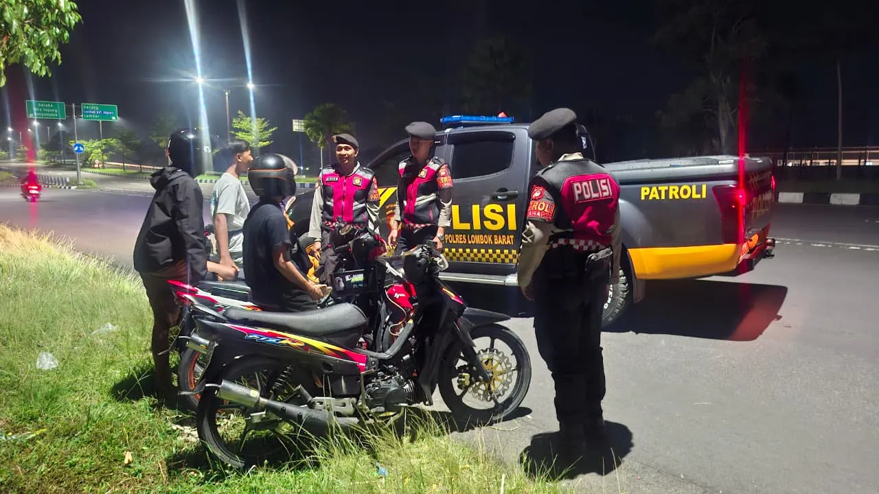 Cegah Kriminalitas, Sat Samapta Polres Lobar Sisir Jalur Bypass BIL